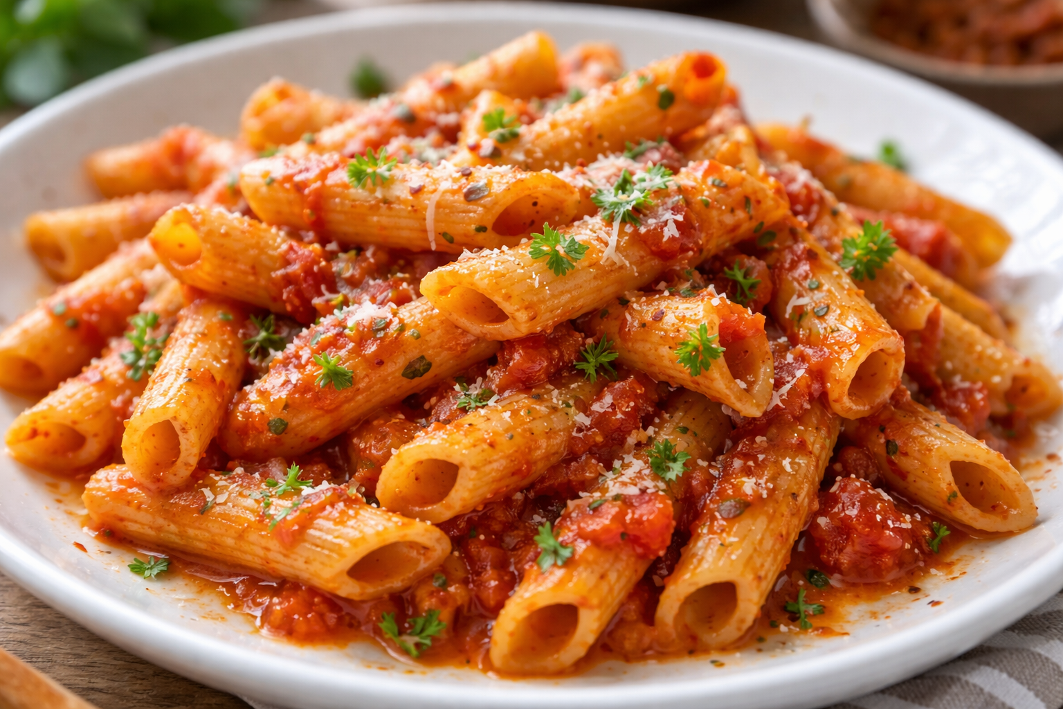 Domates Soslu Makarna