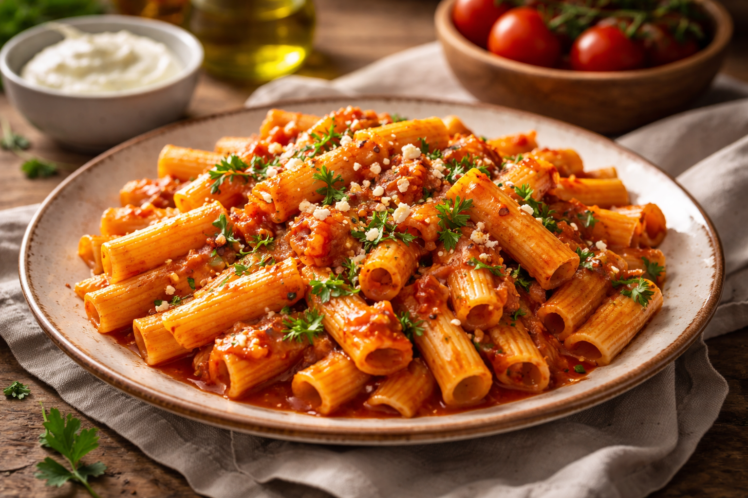 Domates Soslu Makarna